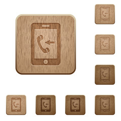 Incoming mobile call wooden buttons