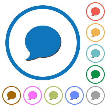 Blog comment bubble icons with shadows and outlines