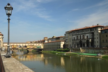 Old Bridge on Arno River in Florence, Italy