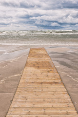 Storm on the beach of the Baltic sea
