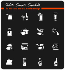 utensils for beverages icon set