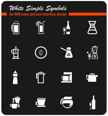 utensils for beverages icon set