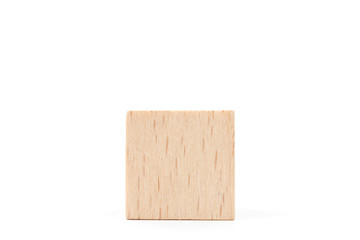 Wooden cubes on white background