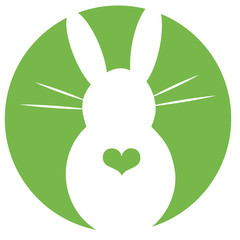 button easter bunny with heart green