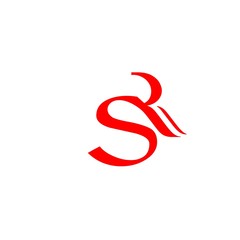 initial letter SR red color logo vector