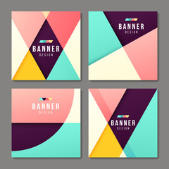 Set of banner templates. Bright modern abstract design.