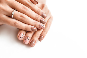 nails manicure isolated Nude style and art