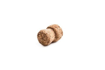 wine cork isolated on white background closeup