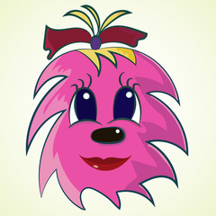Vector Funny furry animal kind girl