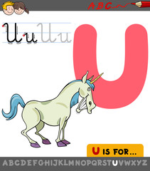 letter u with cartoon unicorn © Igor Zakowski