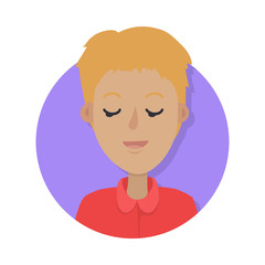 Man Face Emotive Vector Icon in Flat Style  