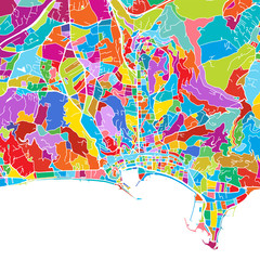 Cannes, France, Colorful Vector Map