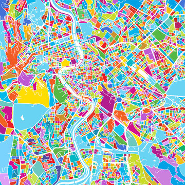 Rome, Italy, Colorful Vector Map