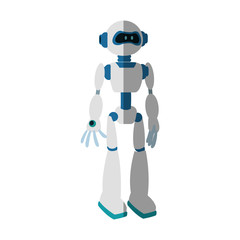 Robot cartoon icon over white background. colorful design. vector illustration