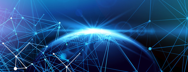 Global network background. Vector