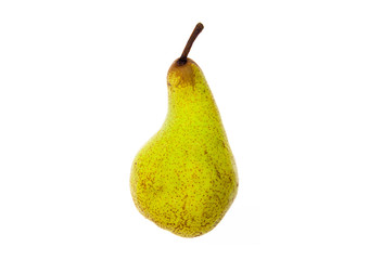 Whole pear on white backlight background