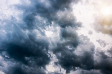 Fototapeta na wymiar Storm Clouds in the dark sky, natural background