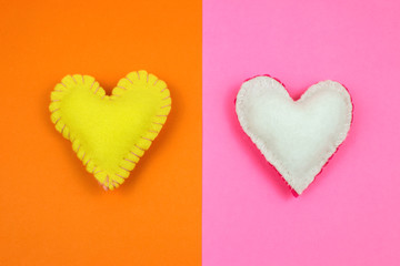 Corazones de fieltro