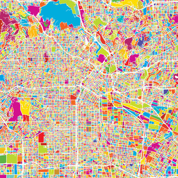 Los Angeles Colorful Vector Map