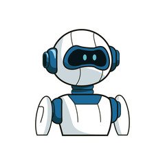 Robot cartoon icon over white background. colorful design. vector illustration