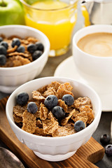 Multigrain healthy cereals with fresh blueberry