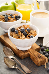Multigrain healthy cereals with fresh blueberry