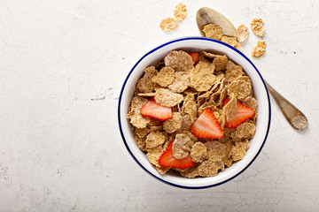 Multigrain healthy cereals with fresh berry