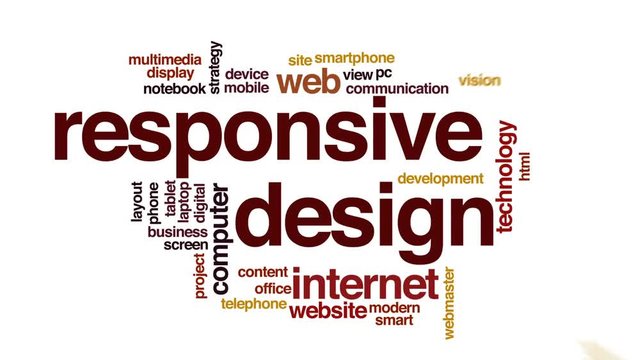 Responsive design animated word cloud, text design animation.