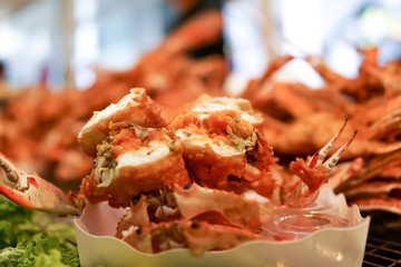 close up crispy crab in Thailand street food