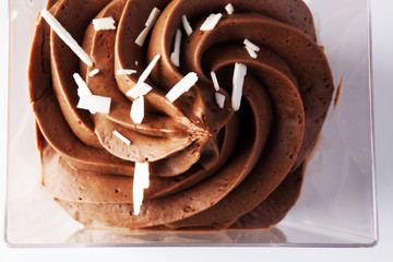 Chocolate mousse with a chocolate swirl
