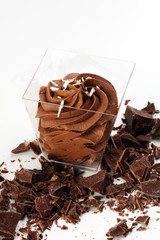 Chocolate mousse with a chocolate swirl