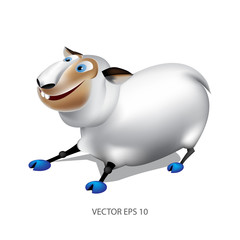 Sheep smiling. Isolated object. Vector illustration