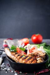 Marinated grilled healthy chicken breasts