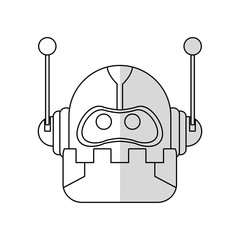 robot head cartoon icon over white background. vector illustration
