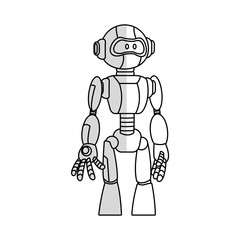 robot cartoon icon over white background. vector illustration