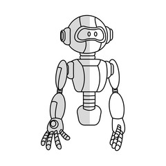 robot cartoon icon over white background. vector illustration