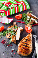 sliced grilled chicken breast