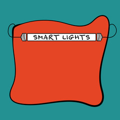Hand written text frame with light and the words smart lights