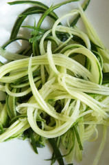 Cucumber green vegetable spaghetti