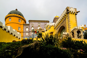 Panorama view to Pena palace, Sintra, Portugal