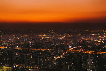 Fototapeta na wymiar Bangkok at sunset in the night time