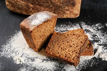 sliced rye bread on the table