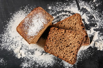 sliced rye bread on the table