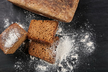 sliced rye bread on the table