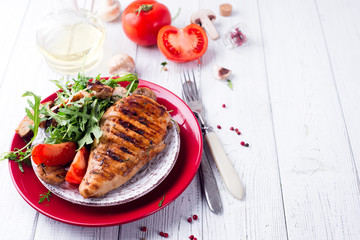 Fresh salad with chicken breast