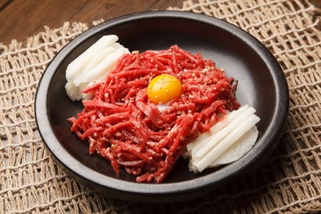 yukhoe, Korean-style raw beef 