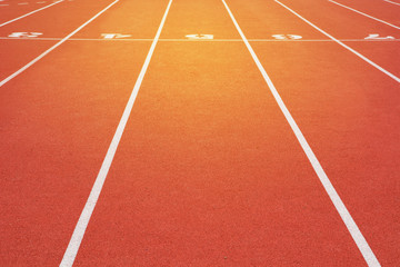 track running with sunshine background