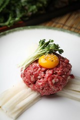 yukhoe, Korean-style raw beef 