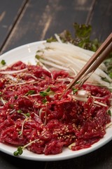 yukhoe, Korean-style raw beef 