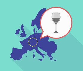 EU map with a cup of wine